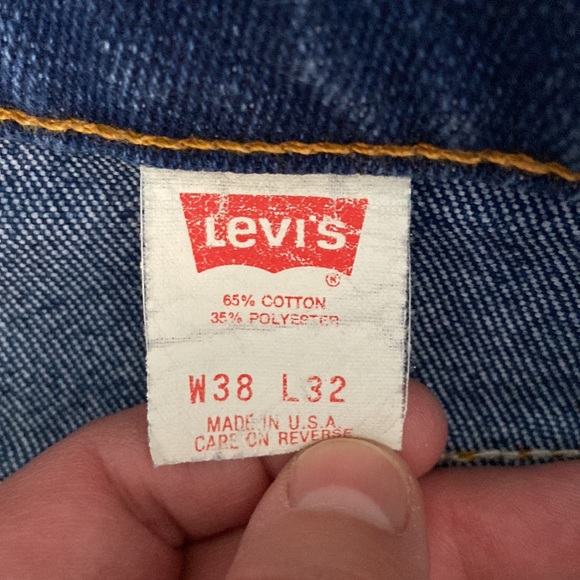 Vintage Orange Tab Made In The USA Levi's 517 38 X 32 1994 Red Batwing Paper Tag - Picture 7 of 10